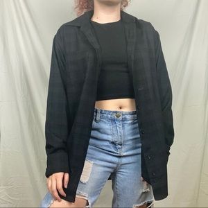 george black plaid long sleeve button down